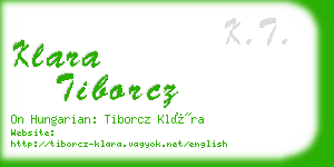 klara tiborcz business card